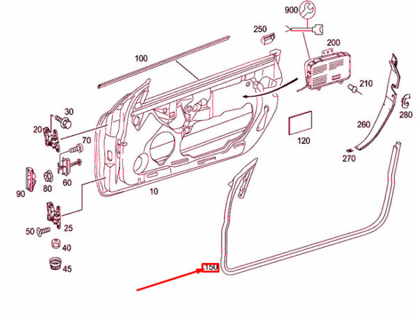NEW MERCEDES-BENZ SL R230 FRONT LEFT DOOR BONDED SEAL A2307200354 ORIGINAL - Image 7
