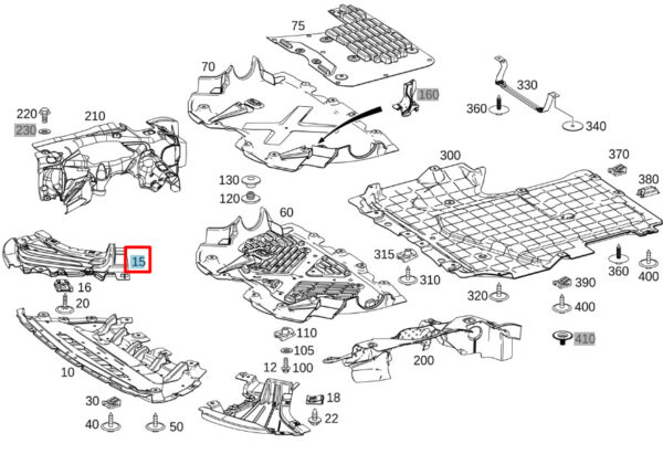 NEW MERCEDES-BENZ S W222 FRONT RIGHT ENGINE COMP COVER A2225201200 ORIGINAL - Image 7