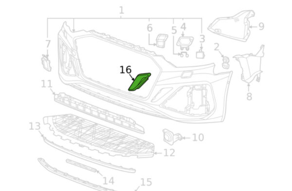 NEW AUDI RS5 FRONT CENTER RIGHT AIR DUCT TRIM 8W6807158A ORIGINAL - Image 7