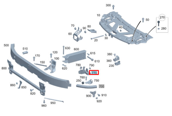 NEW MERCEDES-BENZ SL R232 FRONT RIGHT UPPER CONSOLE MOUNT A2326207401 ORIGINAL - Image 7