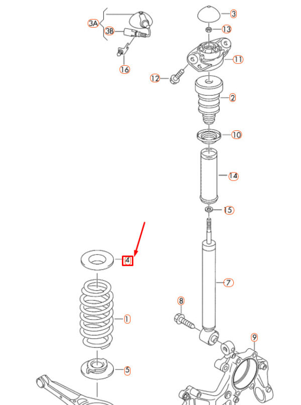 NEW AUDI A1 MK1 REAR COIL SPRING UPPER UNDERLAY 1K0512149B ORIGINAL - Image 7