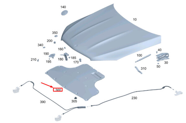 NEW MERCEDES-BENZ GLE W167 ENGINE HOOD DAMPING PANEL TRIM A1676820800 ORIGINAL - Image 7