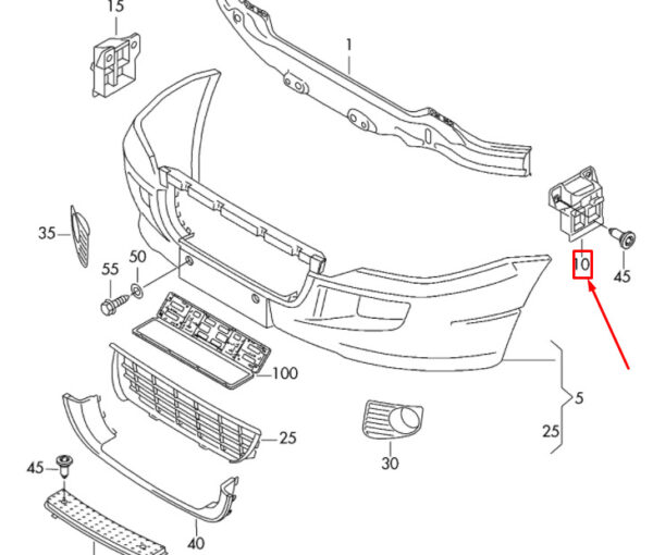 NEW VOLKSWAGEN CRAFTER MK1 2F FRONT BUMPER LEFT GUIDE 2E0807177 - Image 9