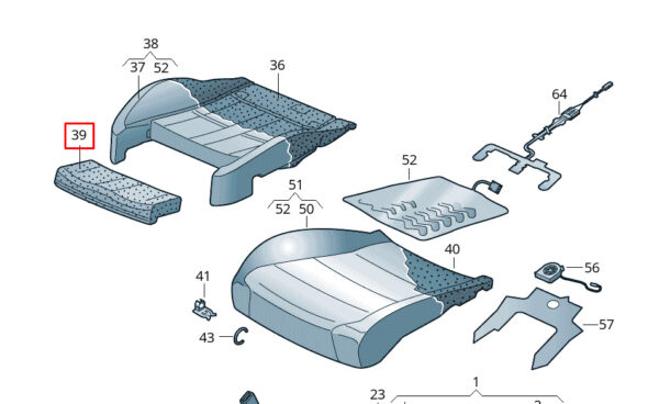 NEW VW PASSAT VARIANT B8 3G5 FRONT LEFT SEAT EXTENSION PAD 3G0881439B ORIGINAL - Image 7