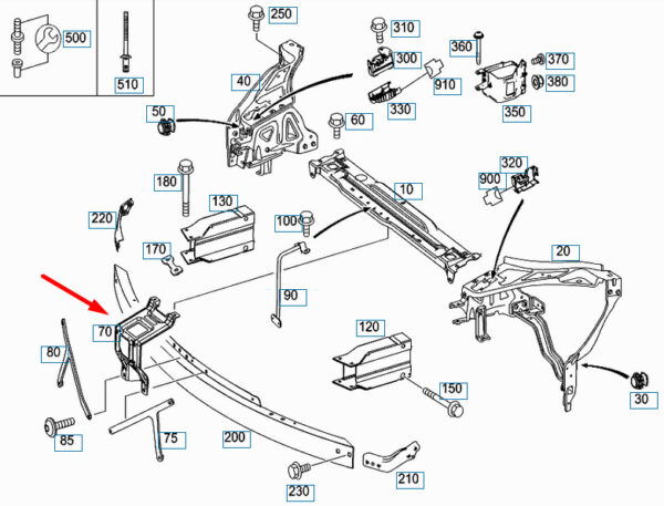 NEW MERCEDES-BENZ E-CLASS COUPE C207 FRONT CENTRAL SUPPORT A2076200228 ORIGINAL - Image 7
