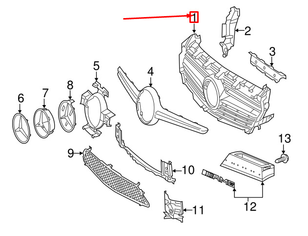 NEW MERCEDES-BENZ CLA C117 AMG FRONT RADIATOR GRILLE A1178880700 ORIGINAL 7 NEW MERCEDES-BENZ CLA C117 AMG FRONT RADIATOR GRILLE A1178880700 ORIGINAL - Image 7