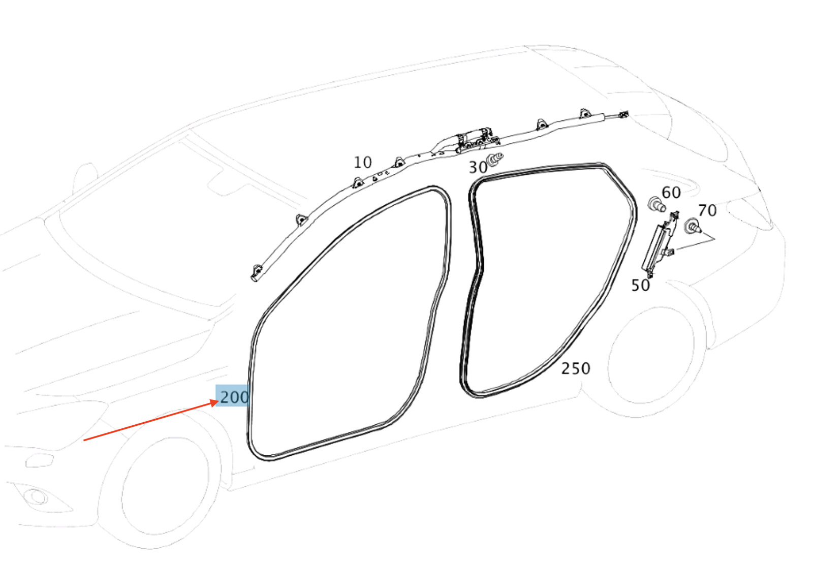 NEW MERCEDES-BENZ CLA COUPE C117 FRONT DOOR SEAL A1176920076 ORIGINAL 7 NEW MERCEDES-BENZ CLA COUPE C117 FRONT DOOR SEAL A1176920076 ORIGINAL - Image 7