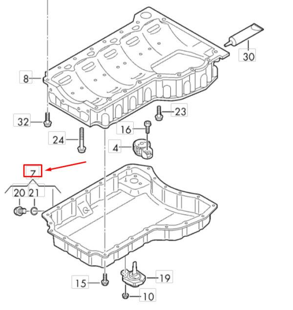 NEW AUDI RS3 SPORTBACK 8V LOWER ENGINE OIL PAN 07K103602F ORIGINAL - Image 7