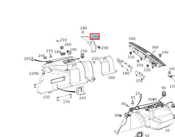 NEW MERCEDES-BENZ E W213 TRUNK LINING D-PILLAR COVER RIGHT A2136900802 ORIGINAL - Image 7