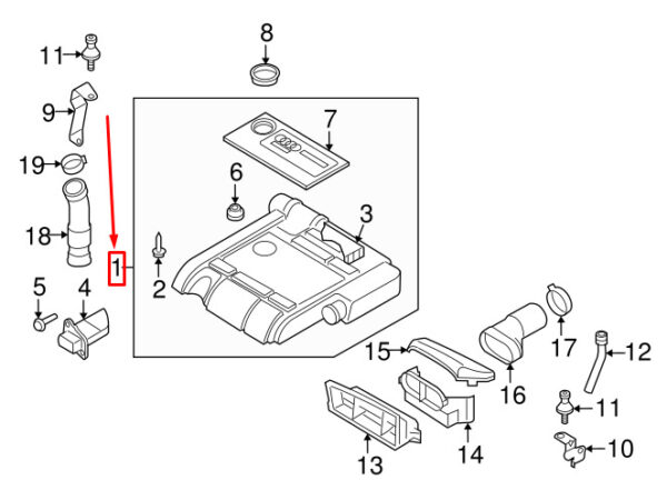 NEW AUDI A3 SPORTBACK 8P ENGINE COVER 06F133837AF ORIGINAL - Image 7