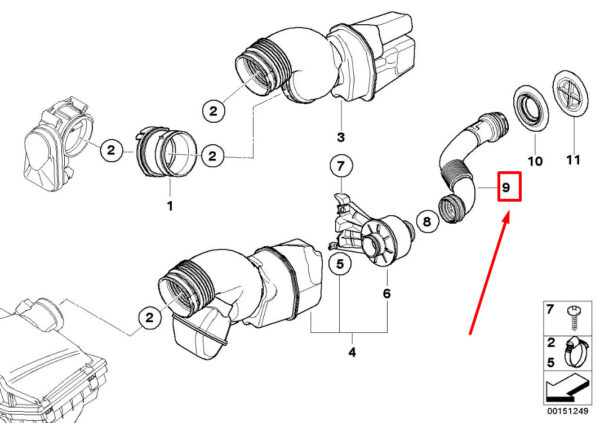 NEW BMW X1 E84 TRUNK NET FASTENING LOOP BASE 51477132893 7132893 ORIGINAL - Image 7