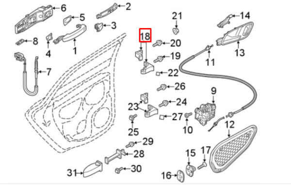 NEW AUDI A3 S3 8V REAR LEFT UPPER DOOR HINGE 8V0833403E ORIGINAL - Image 7