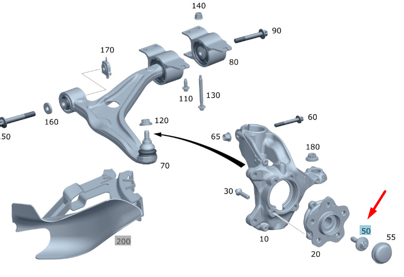 NEW MERCEDES-BENZ CLA C118 FRONT AXLE KNUCKLE BOLT A0049901103 ORIGINAL 7 NEW MERCEDES-BENZ CLA C118 FRONT AXLE KNUCKLE BOLT A0049901103 ORIGINAL - Image 7