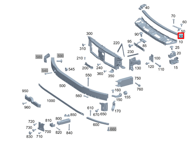 NEW MERCEDES-BENZ C W206 FRONT BUMPER CENTER SUPPORT A2066201100 ORIGINAL 7 NEW MERCEDES-BENZ C W206 FRONT BUMPER CENTER SUPPORT A2066201100 ORIGINAL - Image 7