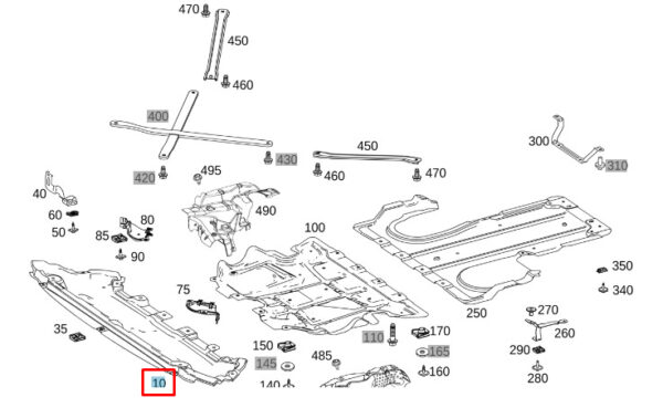 NEW MERCEDES-BENZ GLC X253 FRONT ENGINE LOWER COVER A253524093064 ORIGINAL - Image 7