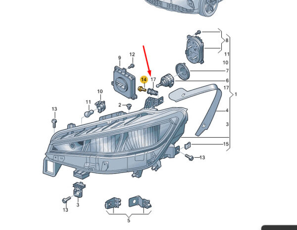 NEW VOLKSWAGEN ID.4 E21 HEADLIGHT UPPER ADJUSMENT PART 5J0941141A 2021 ORIGINAL - Image 7