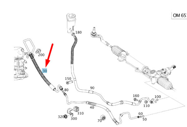 NEW MERCEDES-BENZ S W221 STEERING HIGH-PRESSURE OIL LINE A2214609224 ORIGINAL - Image 7