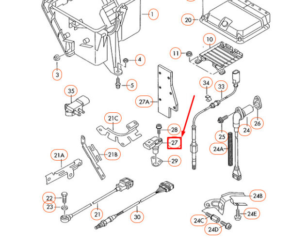 NEW AUDI A8 D3 CRANKSHAFT PULSE SENSOR 070907601A - Image 9