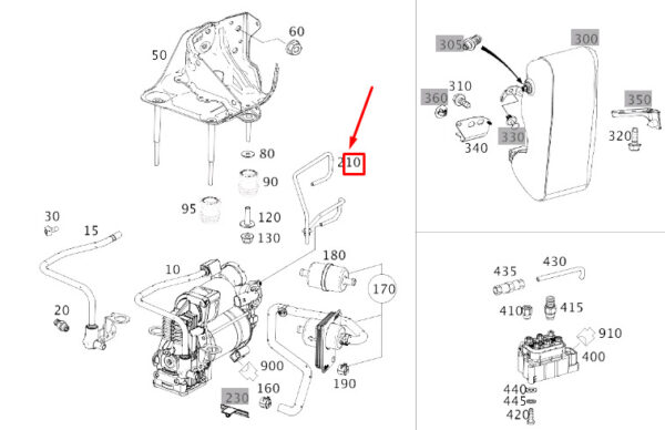 NEW MERCEDES-BENZ S W222 COMPRESSED-AIR LINE A2223273145 ORIGINAL - Image 7