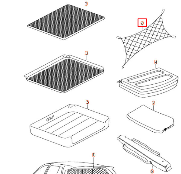 NEW VOLKSWAGEN PASSAT TOURING B8 REAR LUGGAGE CARGO NET 3C9065110 - Image 9