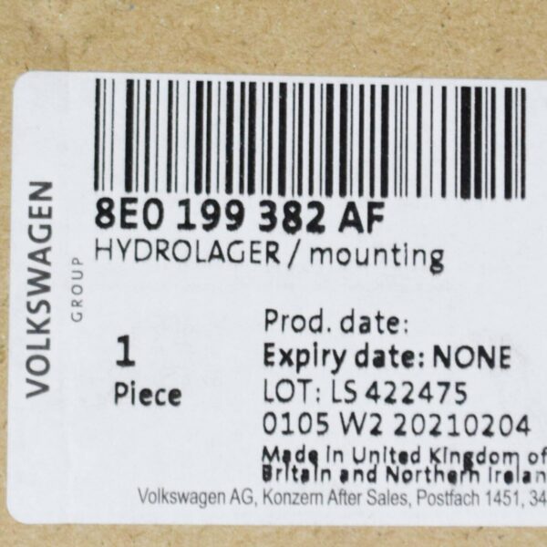 NEW AUDI A4 B7 RIGHT ENGINE MOUNT 8E0199382AF 3.2 PETROL 188KW ORIGINAL - Image 7