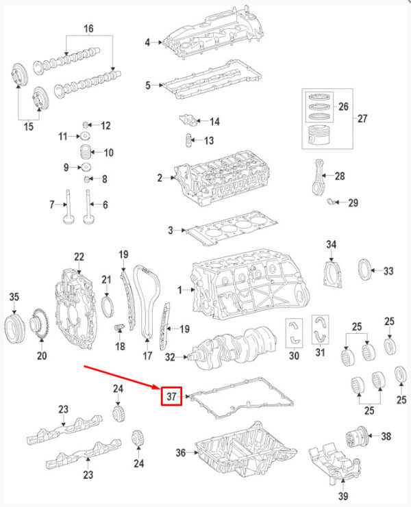 NEW MERCEDES-BENZ E-CLASS W212 ENGINE OIL PAN GASKET A6510140280 ORIGINAL - Image 7