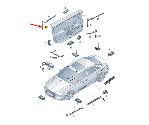 NEW AUDI A4 B9 AVANT FRONT RIGHT DOOR MODULE 8W0947355DM ORIGINAL 7 NEW AUDI A4 B9 AVANT FRONT RIGHT DOOR MODULE 8W0947355DM ORIGINAL - Image 7
