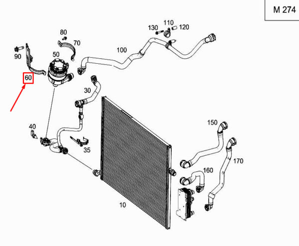 NEW MERCEDES-BENZ E W213 COOLING WATER PUMP BRACKET A2135010920 ORIGINAL - Image 7