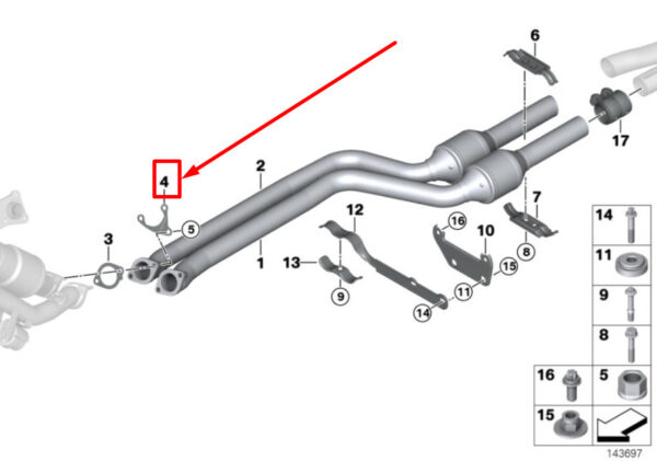 NEW BMW 3 E90 EXHAUST SYSTEM FLANGE STEADY 7541458 18307541458 ORIGINAL - Image 7