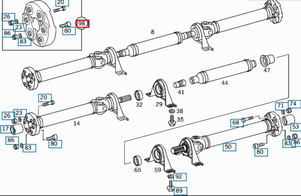 NEW MERCEDES BENZ SL R129 DRIVE SHAFT FLEX JOINT KIT A1704100015 ORIGINAL - Image 7