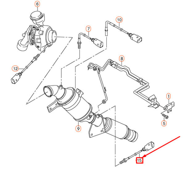 NEW VOLKSWAGEN AMAROK EXHAUST GAS TEMPERATURE SENSOR 03L906088AF - Image 9