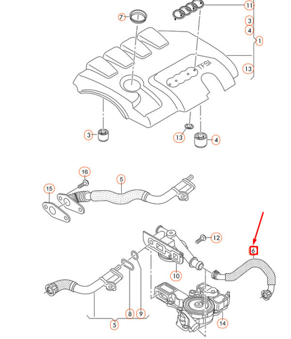 NEW AUDI A4 8K B8 CRANKCASE BREATHER PIPE HOSE 06J103221A - Image 9