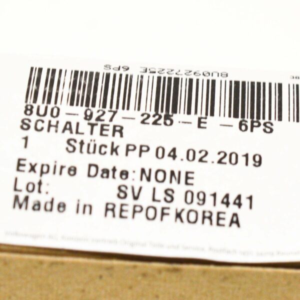 NEW AUDI Q3 8U ELECTROMECHANICAL PARKING BRAKE SWITCH 8U0927225E6PS - Image 9