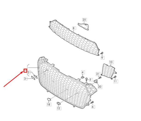 NEW AUDI R8 4S FRONT BUMPER RADIATOR GRILLE 4S0853651GRN4 ORIGINAL - Image 7