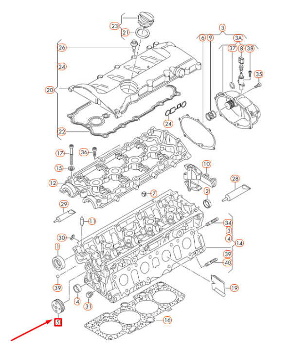NEW AUDI A1 MK1 CAMSHAFT END CAP 06B103113C ORIGINAL - Image 7