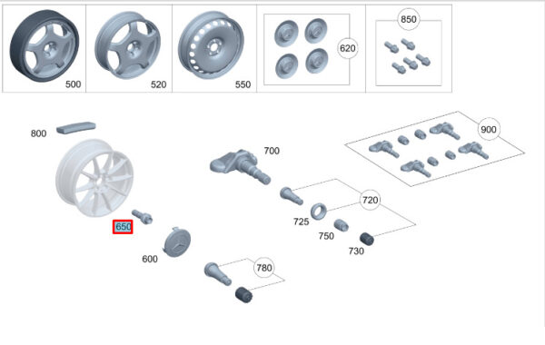 NEW MERCEDES-BENZ GLE W167 WHEEL SCREW A0009904518 ORIGINAL - Image 7