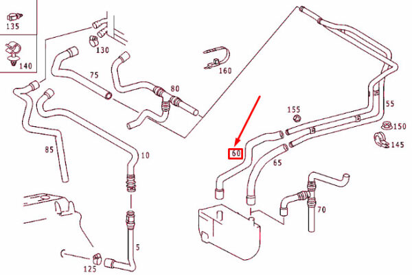 NEW MERCEDES-BENZ SPRINTER 903 WATER HEATER HOSE PIPE LINE A9018324723 ORIGINAL - Image 7