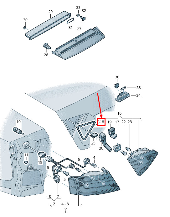 NEW AUDI A5 8T REAR LEFT TAIL LIGHT GASKET 8T0945191 ORIGINAL 7 NEW AUDI A5 8T REAR LEFT TAIL LIGHT GASKET 8T0945191 ORIGINAL - Image 7