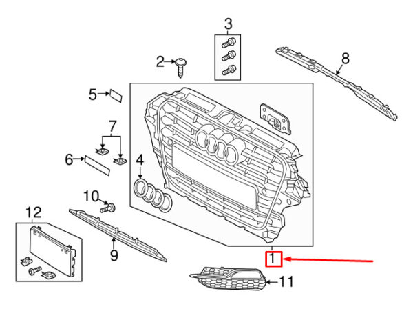 NEW AUDI A3 SPORTBACK 8V FRONT RADIATOR GRILLE 8V5853651DCKA ORIGINAL - Image 7