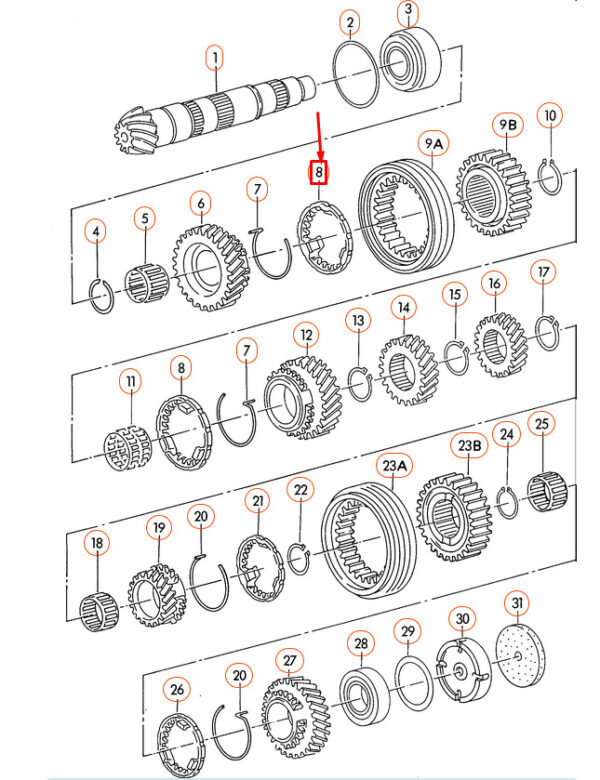 Audi A4 B5 Gearbox Synchronizer Ring 012311247F NEW ORIGINAL - Image 3