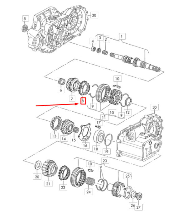 Porsche 944 5th Speed Synchronous Ring 014311295E NEW ORIGINAL