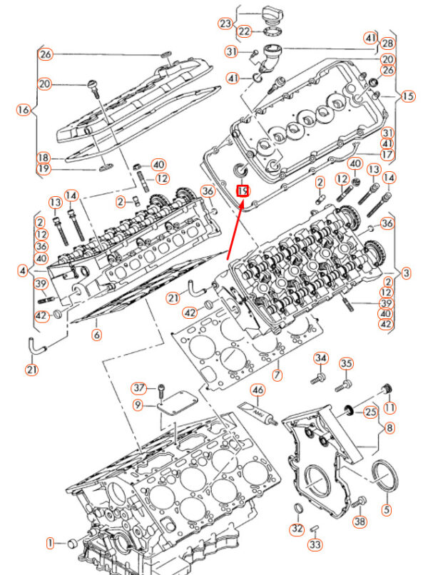 NEW AUDI A8 D3 CYLINDER HEAD COVER GASKET 022103484D ORIGINAL - Image 4