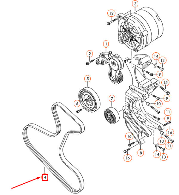 NEW AUDI Q7 4L ACCESSORY DRIVE DOUBLE POLY V-BELT 022145933P ORIGINAL - Image 4