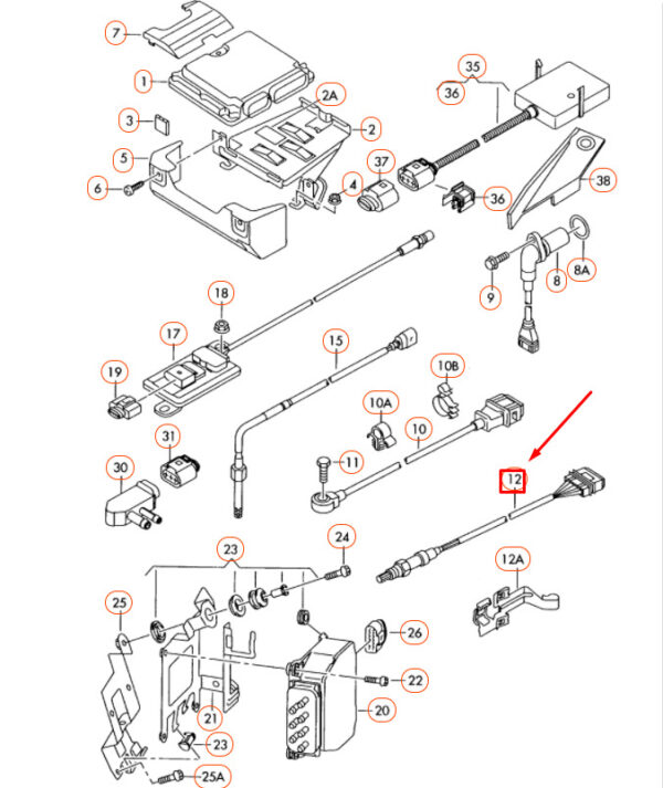AUDI A3 8P Behind Catalyst Lambda Probe 022906262BM NEW ORIGINAL - Image 4