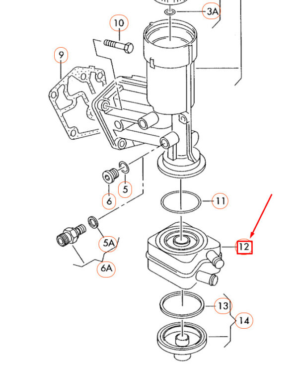 NEW AUDI A3 8P ENGINE OIL COOLER 028117021L ORIGINAL - Image 4
