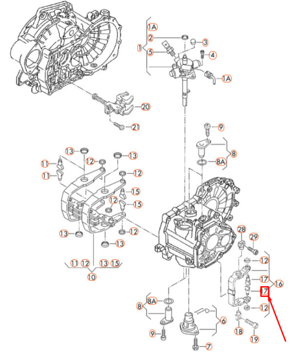 Audi A1 MK1 5th/6th Transmission Shift Segment 02A311585K NEW ORIGINAL - Image 4