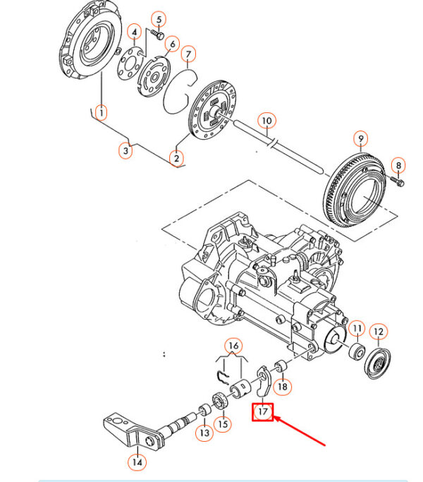 NEW AUDI A3 8L ENGINE CLUTCH LEVER 02K141709A - Image 4