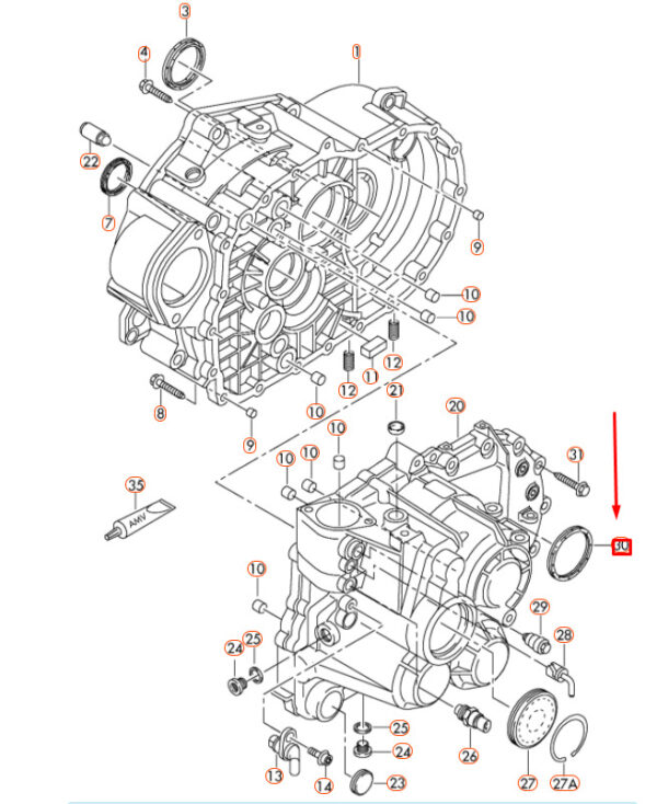 NEW AUDI A1 8X MANUAL DRIVESHAFT SEAL O-RING 02M301189G - Image 4