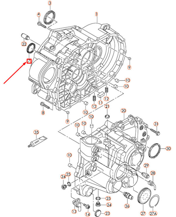 NEW AUDI A1 8X TRANSMISSION INPUT SHAFT SEAL 02M311113A - Image 3