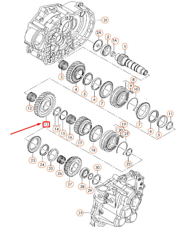 NEW AUDI A3 8P 1.GEAR CHANGE GEAR 02M311251J ORIGINAL - Image 4